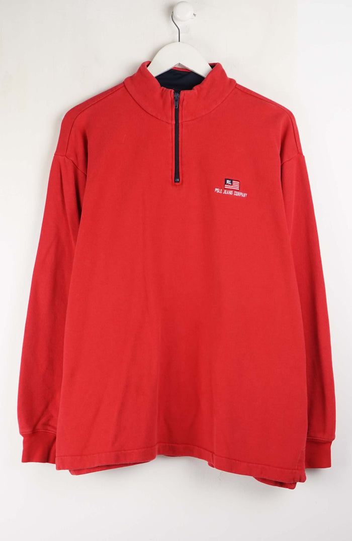 VINTAGE POLO RALPH LAUREN 1/4 ZIP SWEATER (XL)