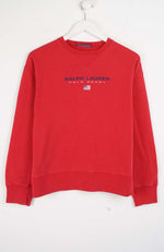 Red sweatshirt with Ralph Lauren logo on a white background