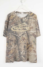 Camouflage t-shirt with 'Team Realtree' logo on a white background