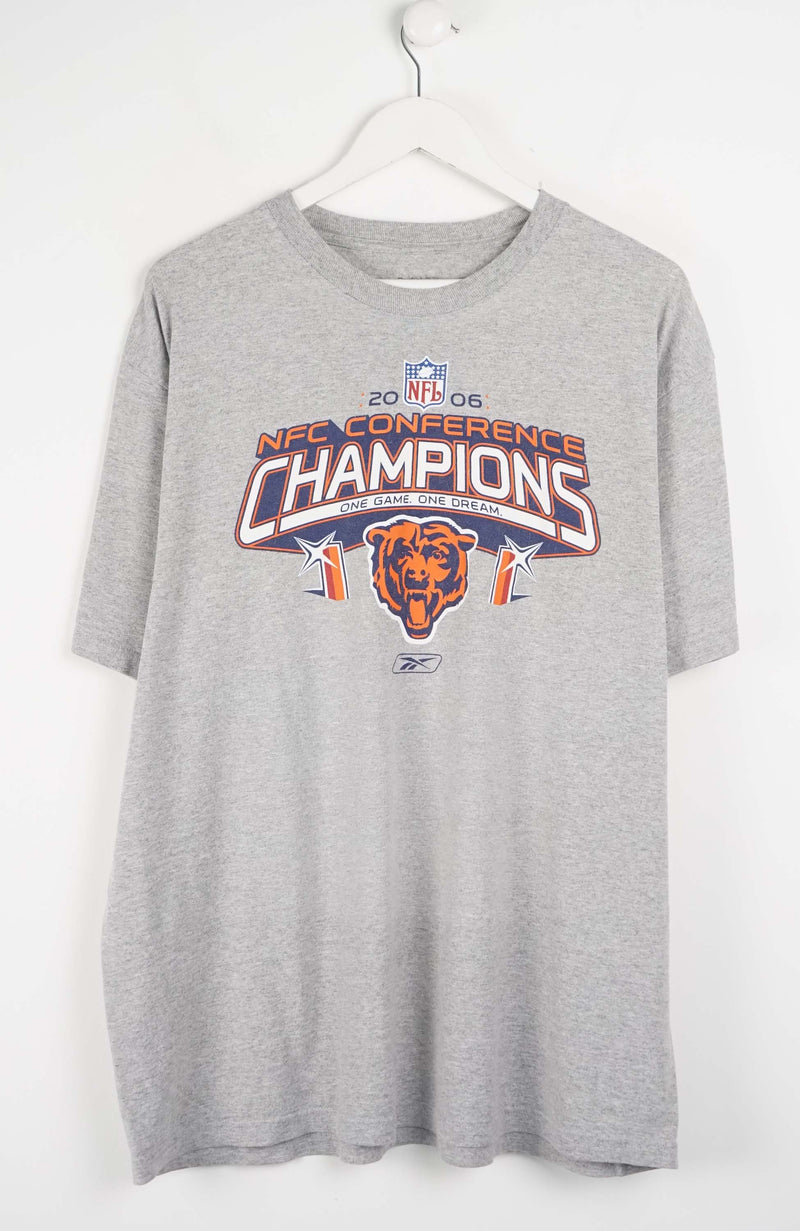 Gray t-shirt with sports league championship design on a white background
