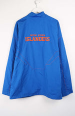 Blue jacket with 'New York Islanders' text on a white background