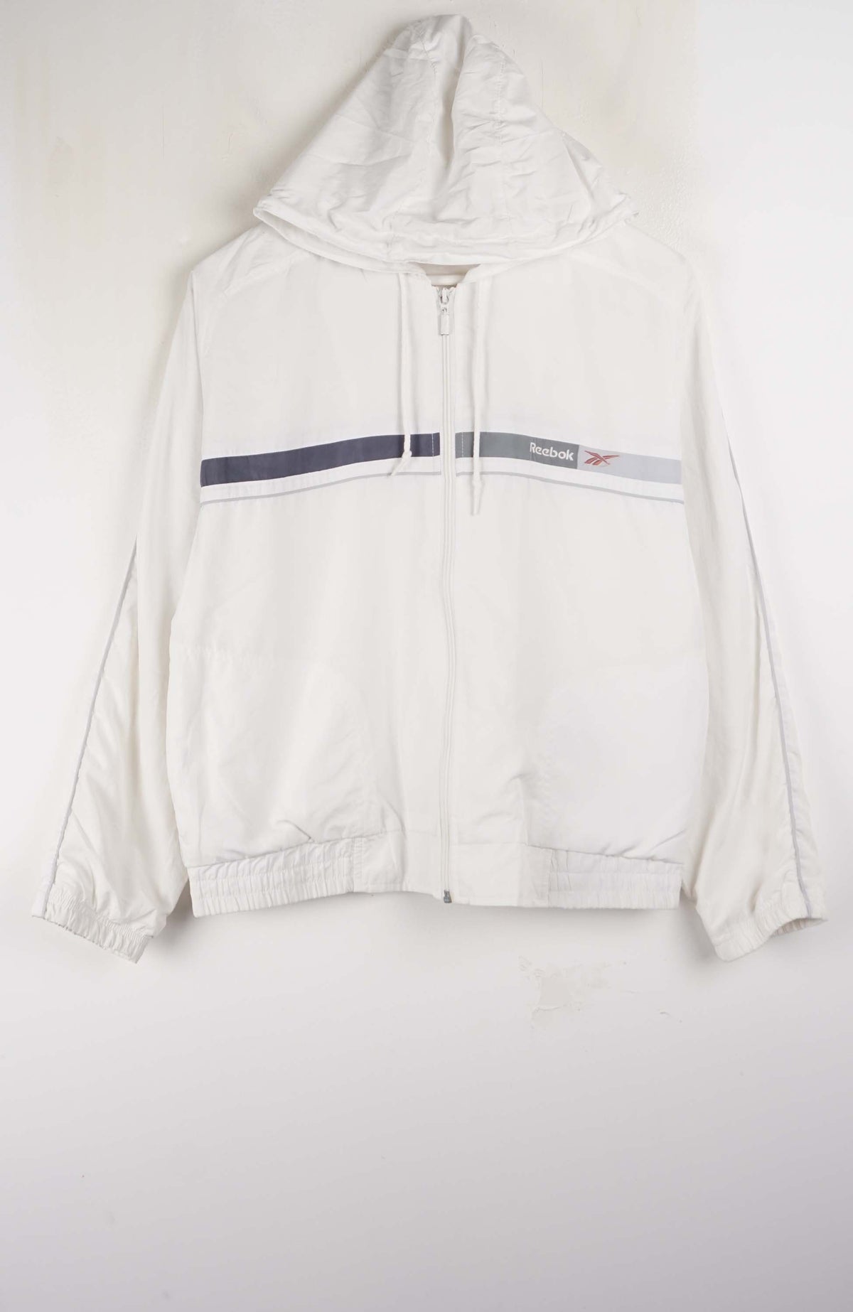 White jacket with a hood on a white background