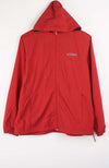 Red jacket with a brand logo on a white background