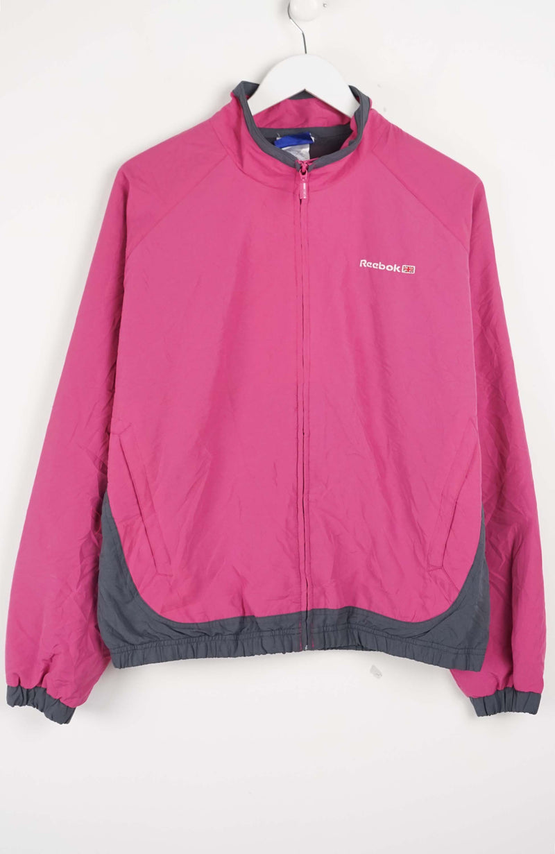 Pink jacket with a brand logo on a white background