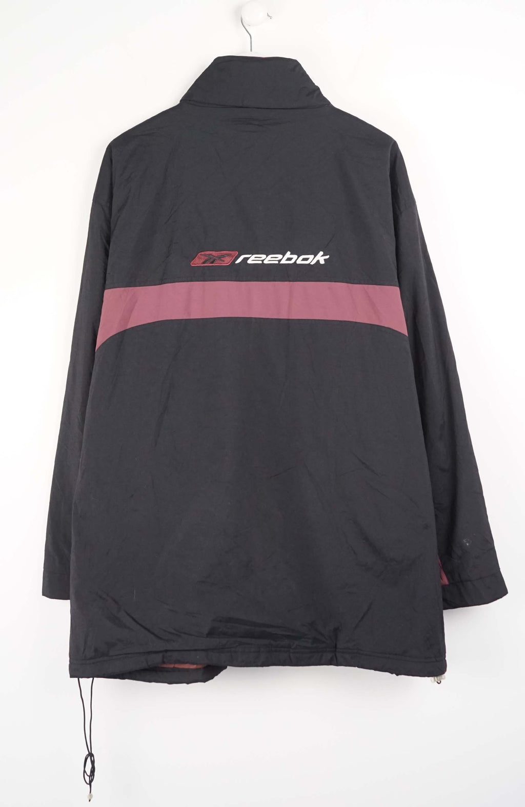 Black jacket with a red stripe on a white background