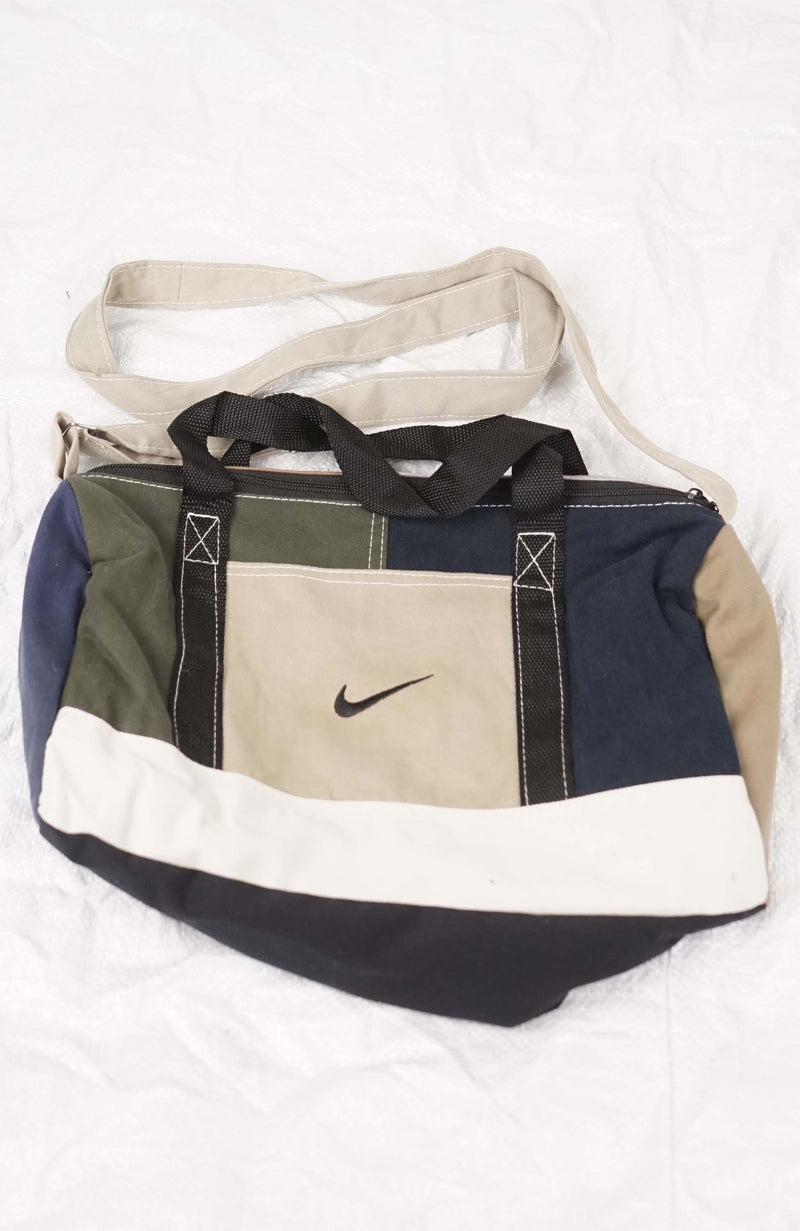 Multicolored bag with a Nike logo on a white background