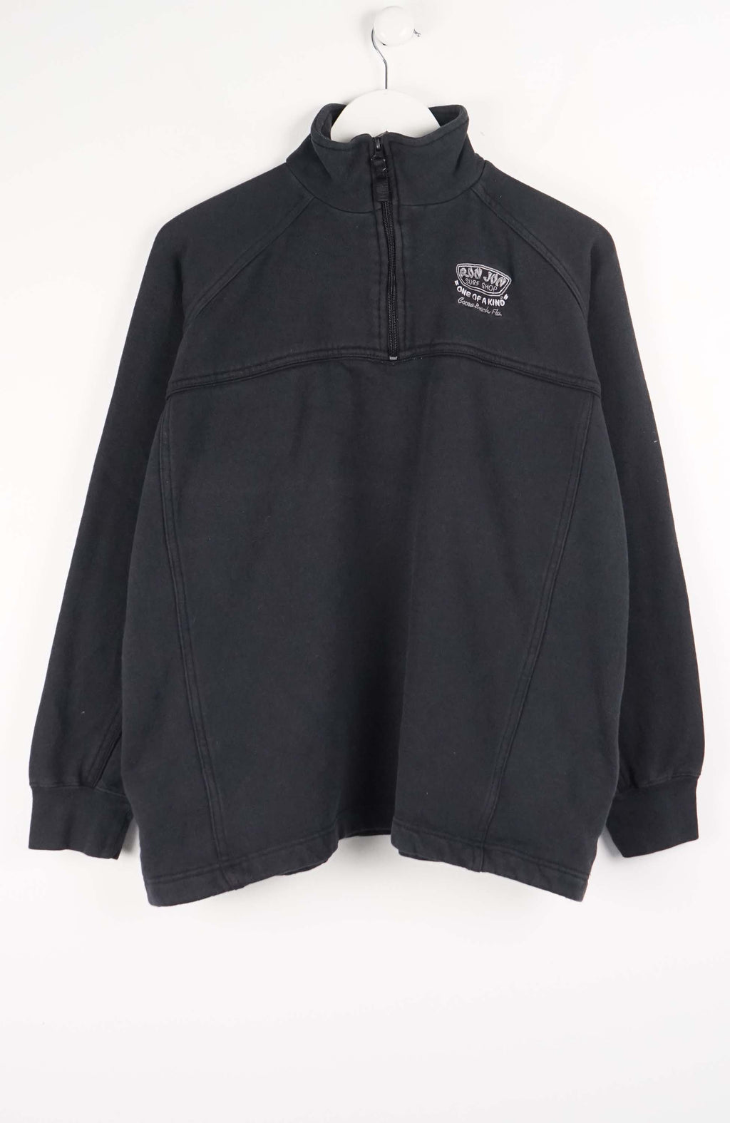 Black pullover with a logo on a white background