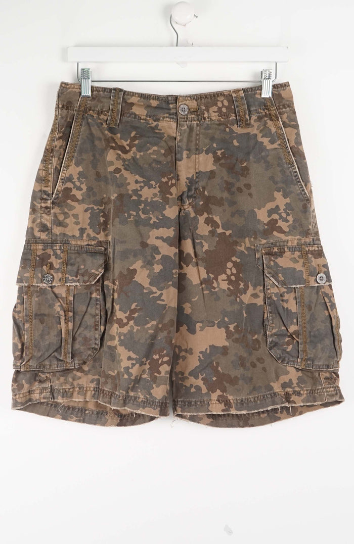 VINTAGE ROUTE66 CAMO CARGO SHORTS W30