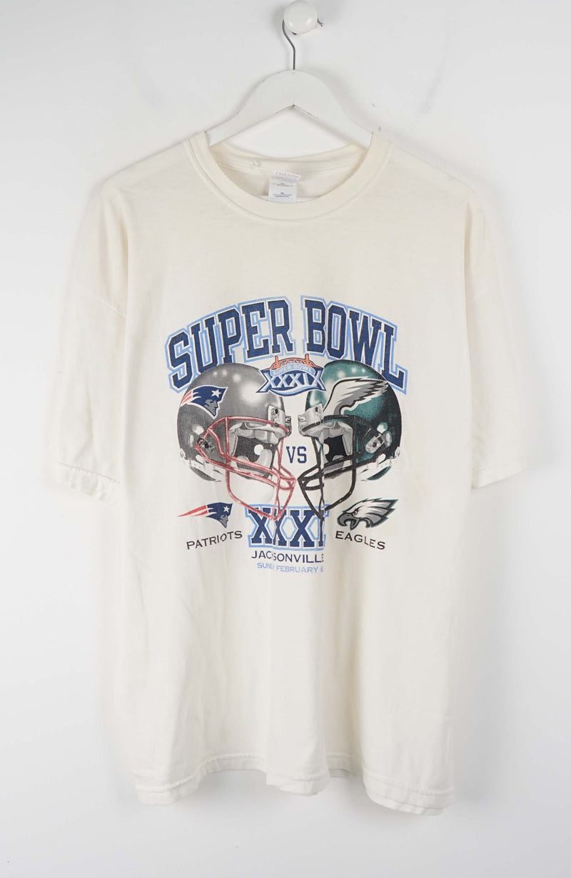 VINTAGE SUPER BOWL PATRIOTS VS EAGLES T-SHIRT (XL)