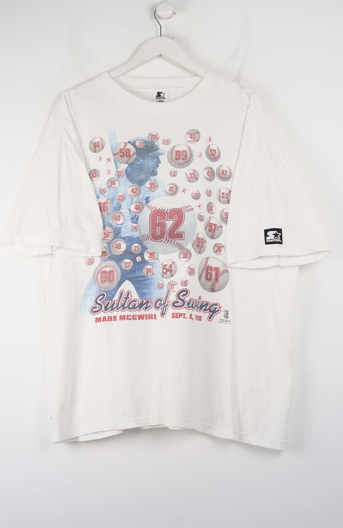 VINTAGE STARTER MARK MCGWIRE 1998 T-SHIRT (XL)