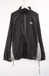 Black jacket with a logo on a white background