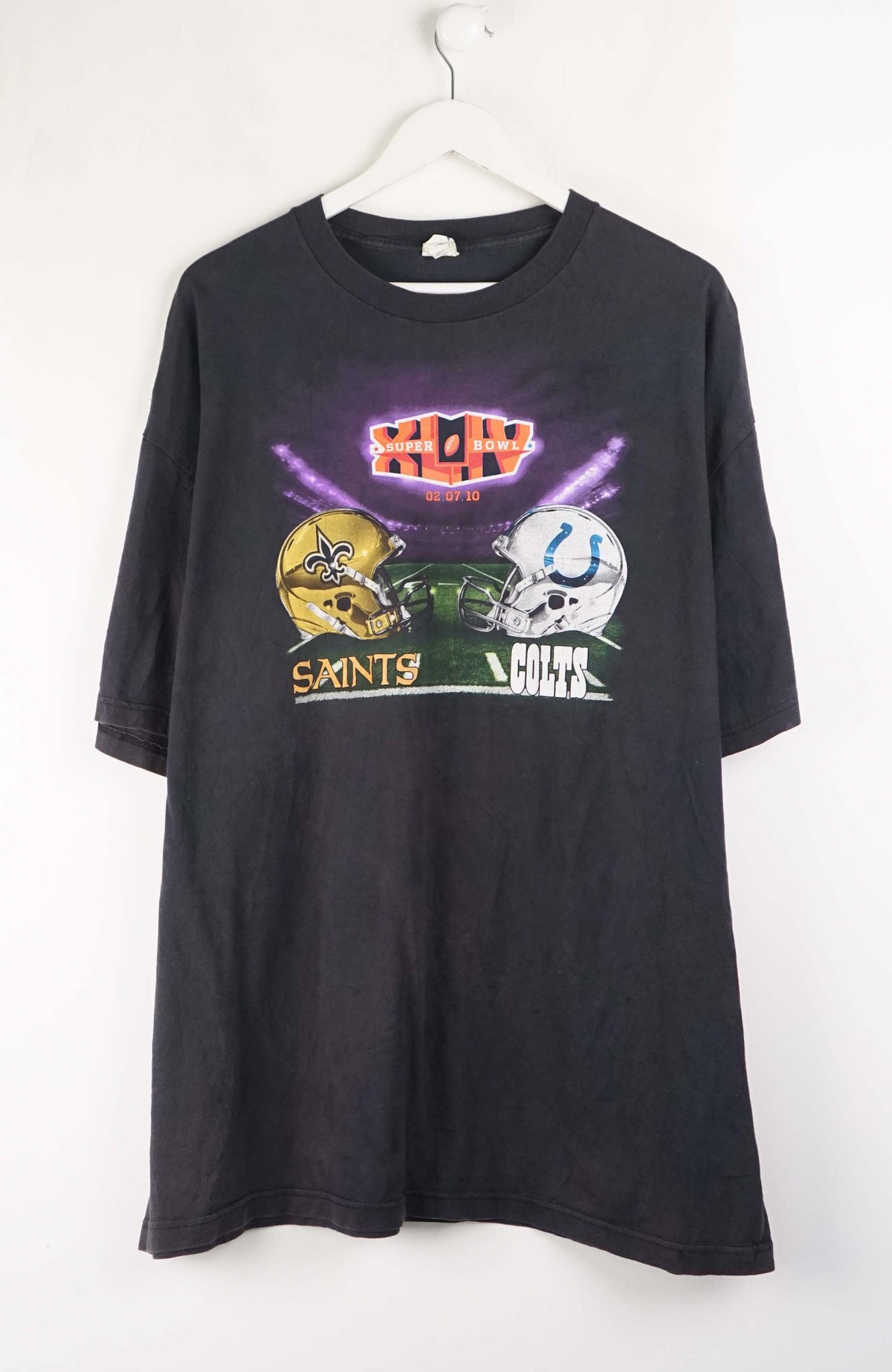 VINTAGE SUPER BOWL SAINTS VS COLTS T-SHIRT (XXL)