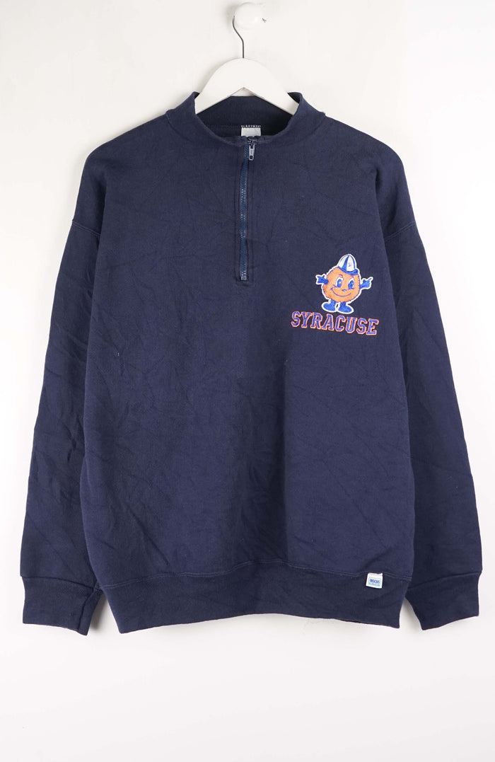 VINTAGE SYRACUSE COLLEGE 1/4 ZIP SWEATER (L)