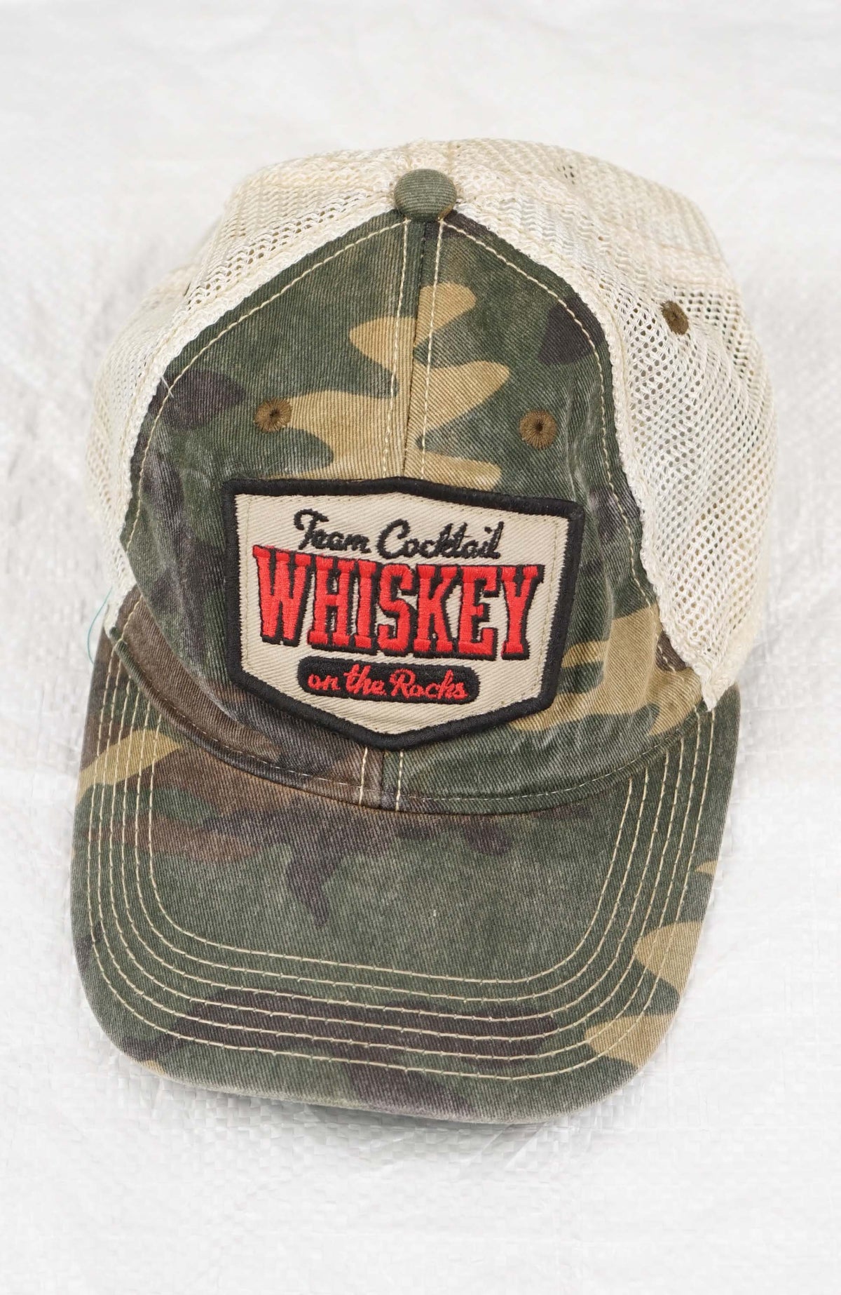 VINTAGE TEAM COCKTAIL WHISKEY ON THE ROCKS REAL TREE HAT