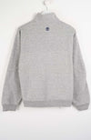 Gray sweatshirt with a logo on a white background