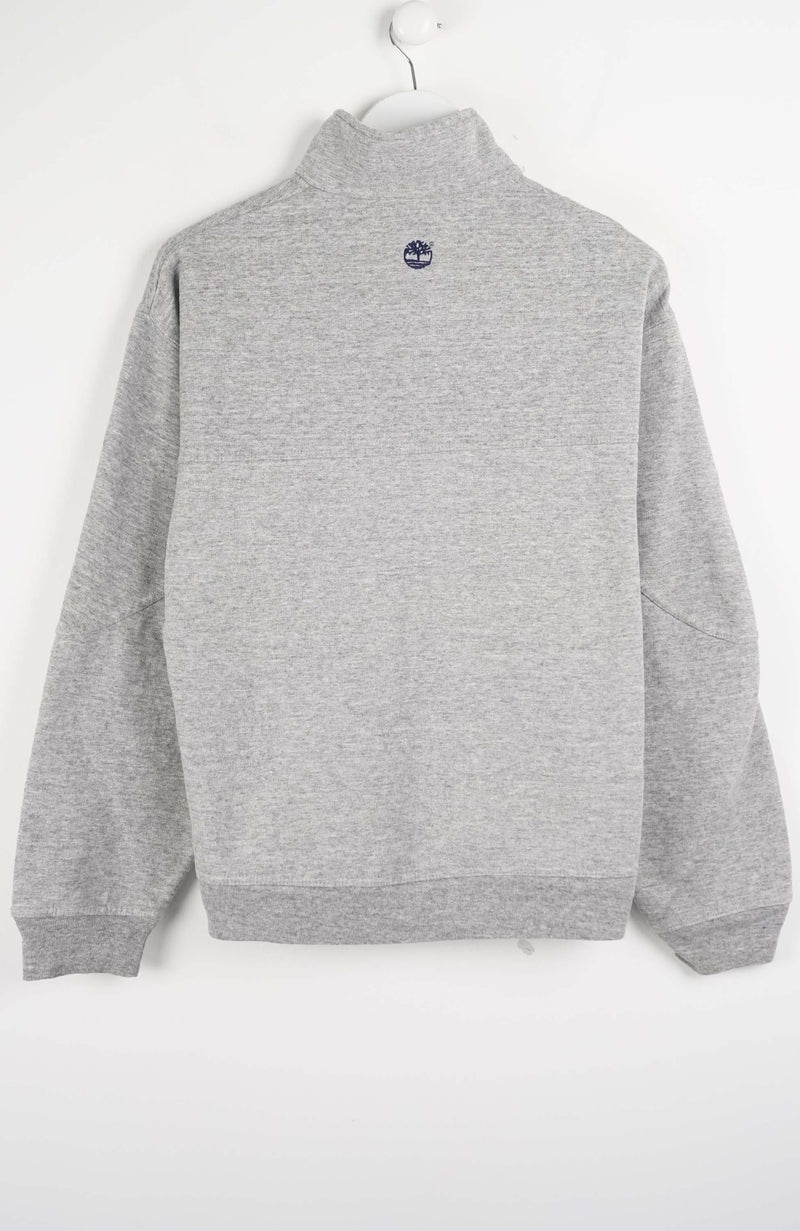 Gray sweatshirt with a logo on a white background