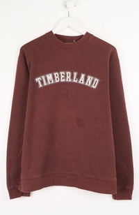 Maroon sweatshirt with 'TIMBERLAND' logo on a white background