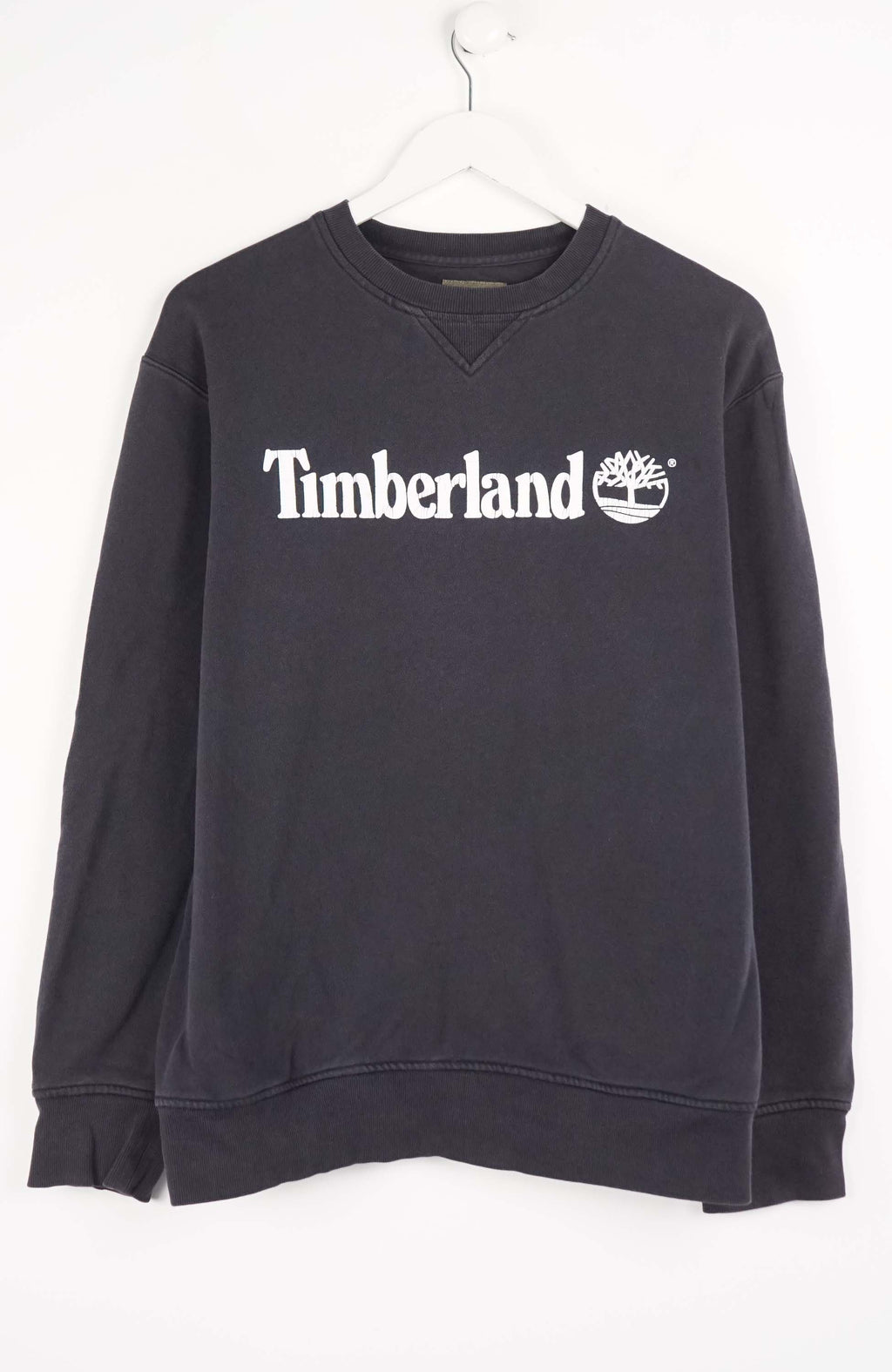 Black Timberland sweatshirt on a white background