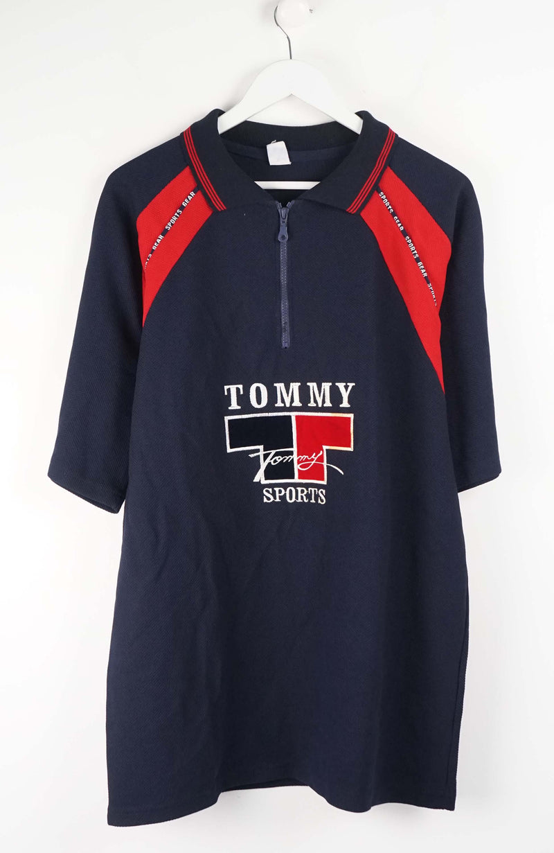 VINTAGE TOMMY HILFIGER POLO JERSEY (XL) 90'S BOOTLEG