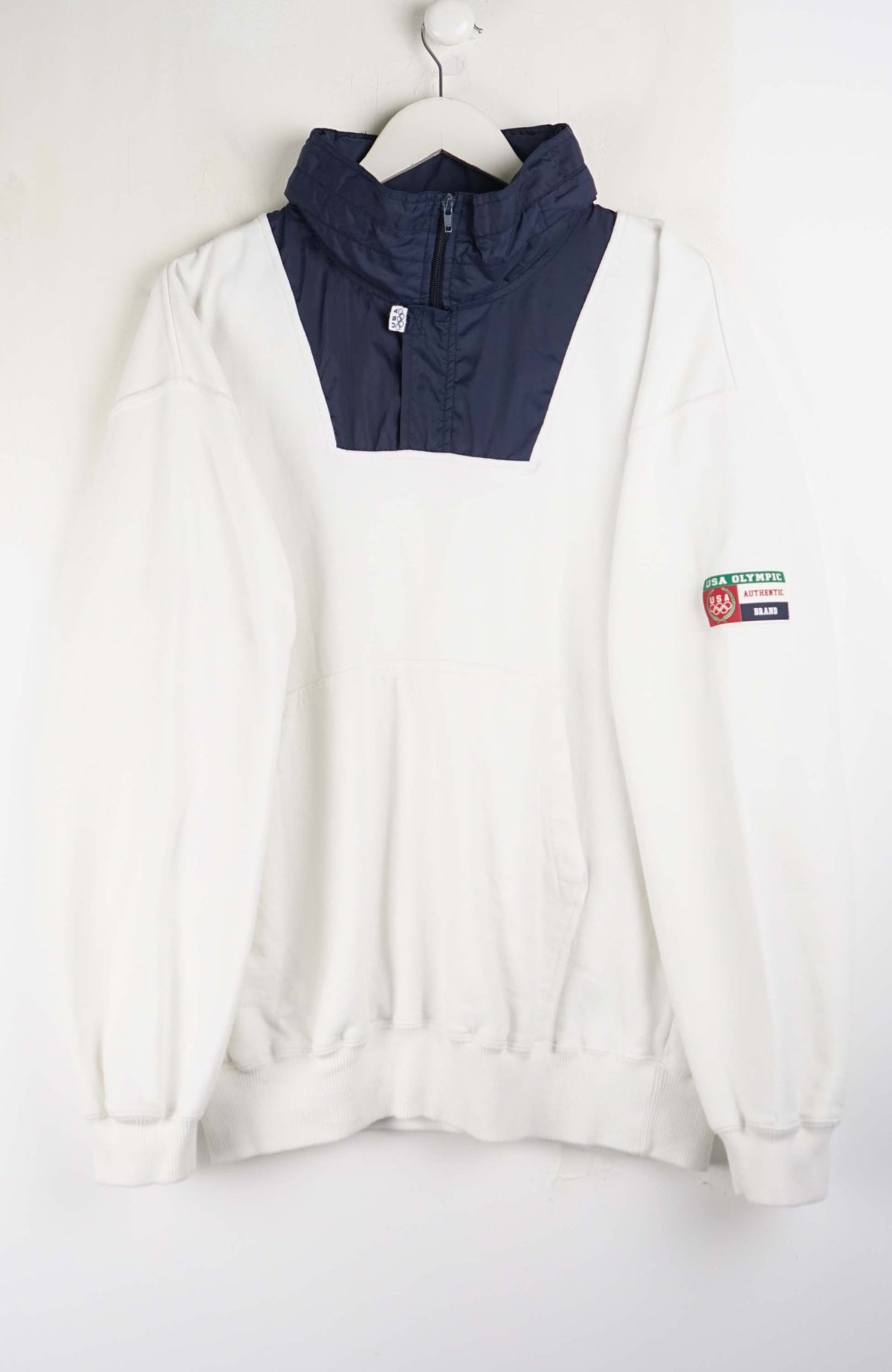 VINTAGE USA OLYMPIC 1/4 ZIP SWEATER (L)