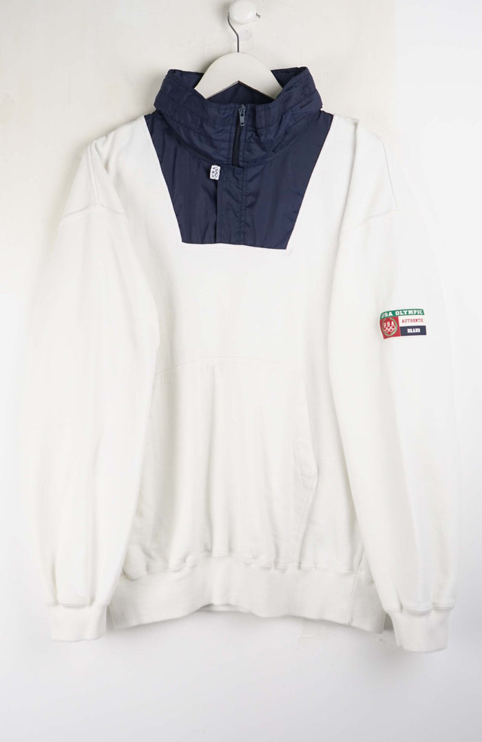 VINTAGE USA OLYMPIC 1/4 ZIP SWEATER (L)