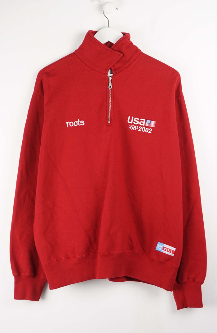 VINTAGE USA 2002 U.S. OLYMPIC 1/4 ZIP SWEATER (L)