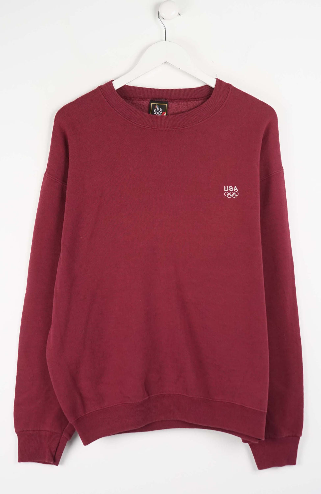 Maroon sweatshirt with 'USA 50' logo on a white background