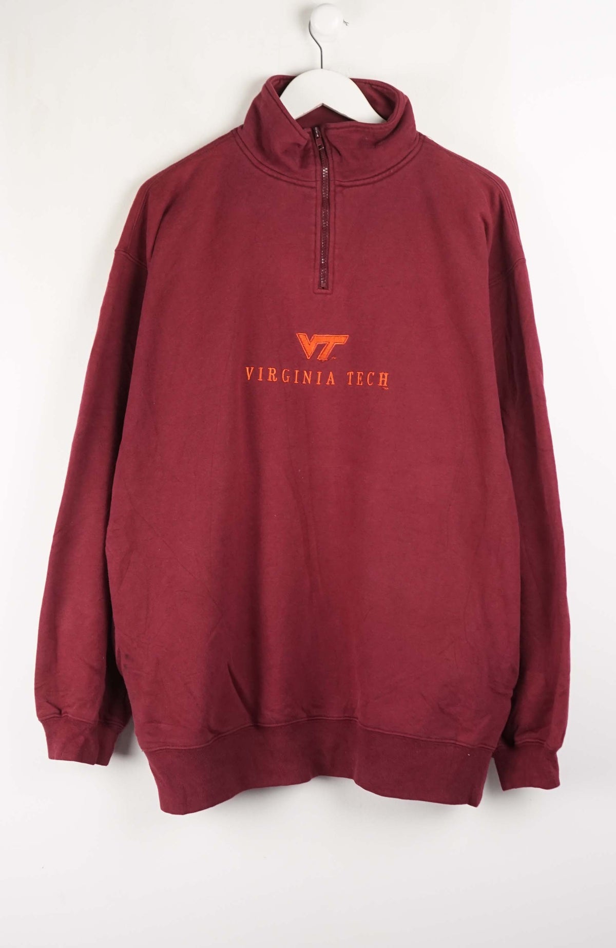 VINTAGE VIRGINIA TECH 1/4 ZIP SWEATER (L)