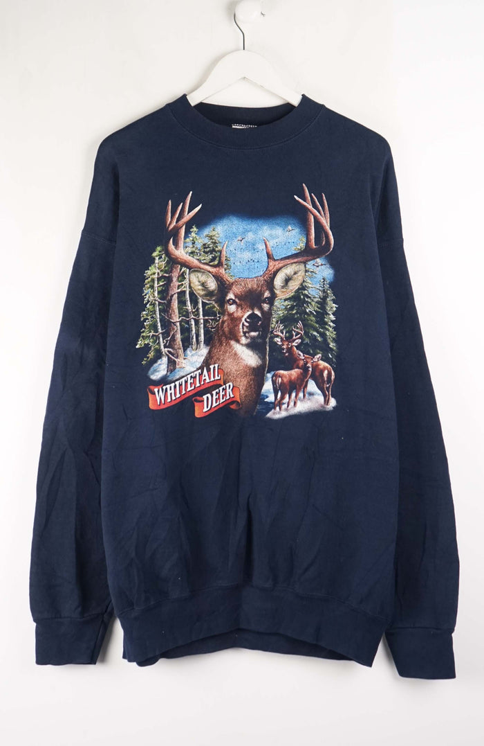 VINTAGE WHITETALL DEER SWEATER (XXL)