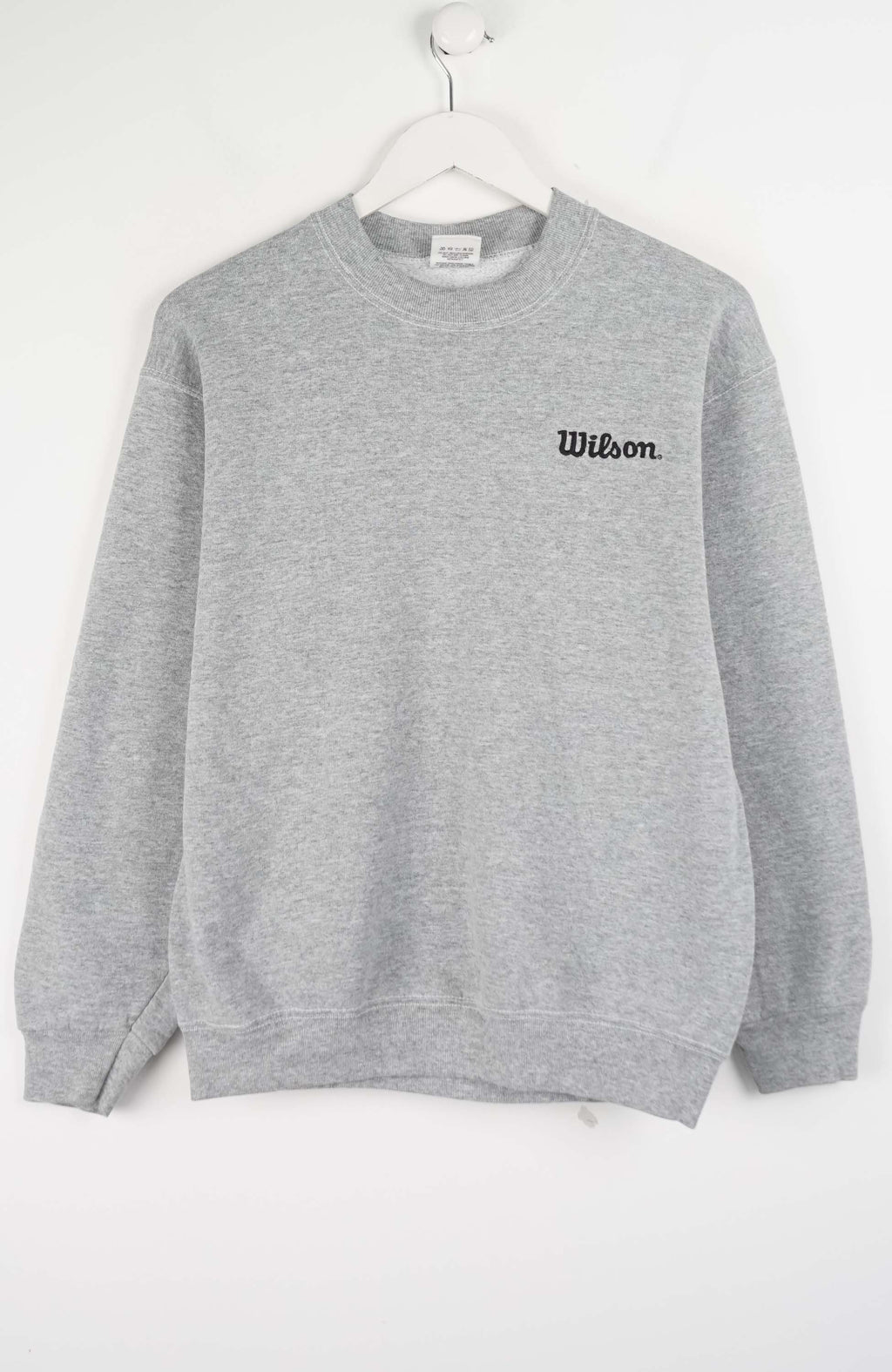 Gray sweatshirt with 'Wilson' logo on a white background
