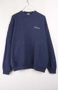 Navy blue sweatshirt with 'Wilson' logo on a white background