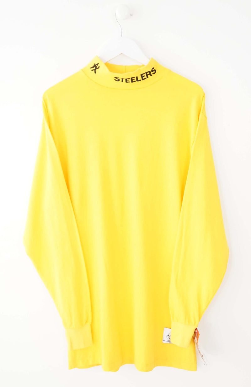 VINTAGE PITTSBURGH STEELERS TURTLENECK T-SHIRT (L) DEADSTOCK